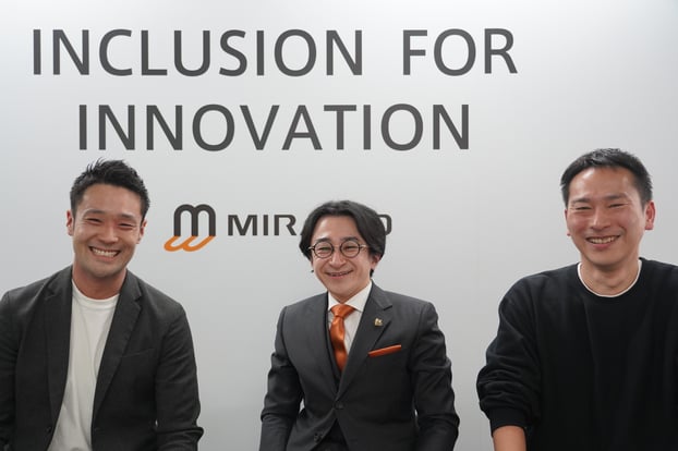 （写真）ミライロ、KEIPE株式会社、株式会社トレジャーフットの代表者３名の集合写真