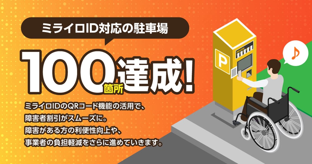 （画像）ミライロID対応駐車場100箇所達成