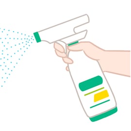 蓄圧スプレータイプの洗剤のイラスト