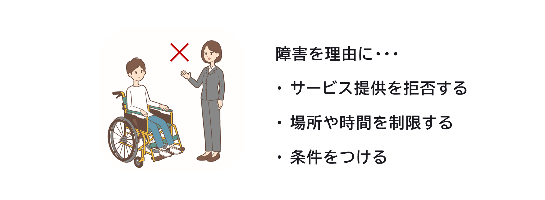 不当な差別的取扱いの禁止を説明した図