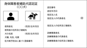 右）補助犬につける表示　イメージ画像
