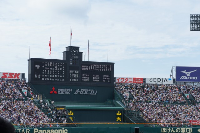 写真　甲子園の得点ボード