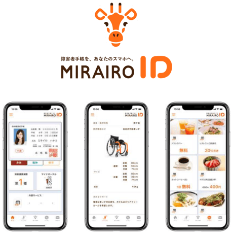 ミライロIDのアプリ画面