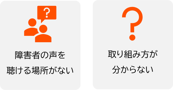 障害者の声を聴ける場所がない・取り組み方が分からない